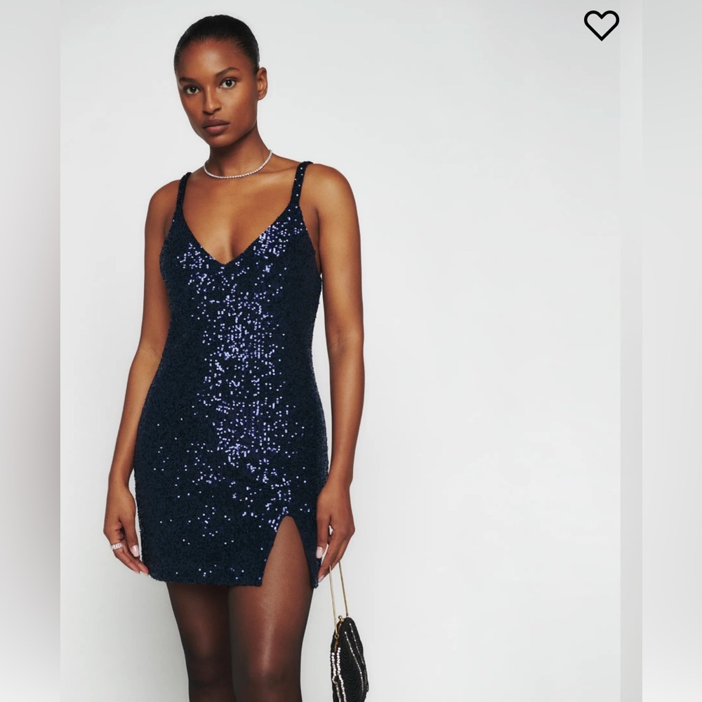 Reformation Jimmy Dress (Sequin Navy Blue)